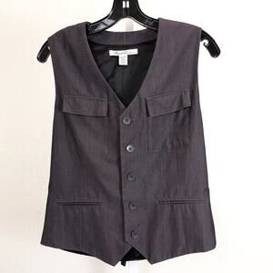 KENNETH Cole Brown Pin Striped Womens Vest. Small.